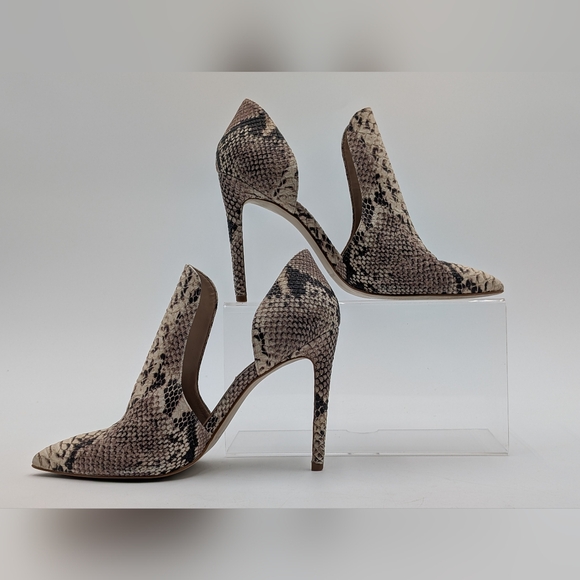 Steve Madden Dolly Pump Sz 8.5M Women d'Orsay Snakeskin Pattern Heel Pointed Toe - Picture 4 of 17